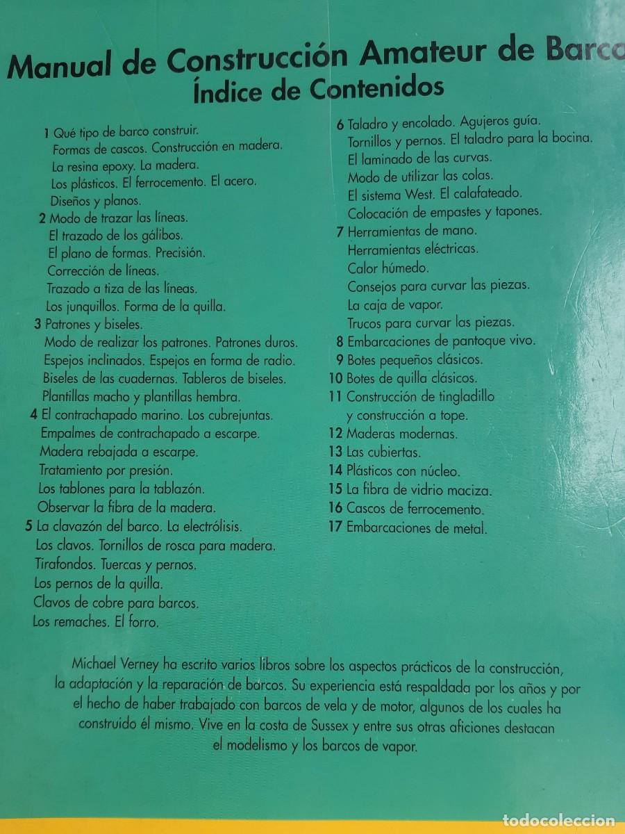 Libros de segunda mano: Manual de construcci&oacute;n amateur de barcos Michael Verney - Foto 3