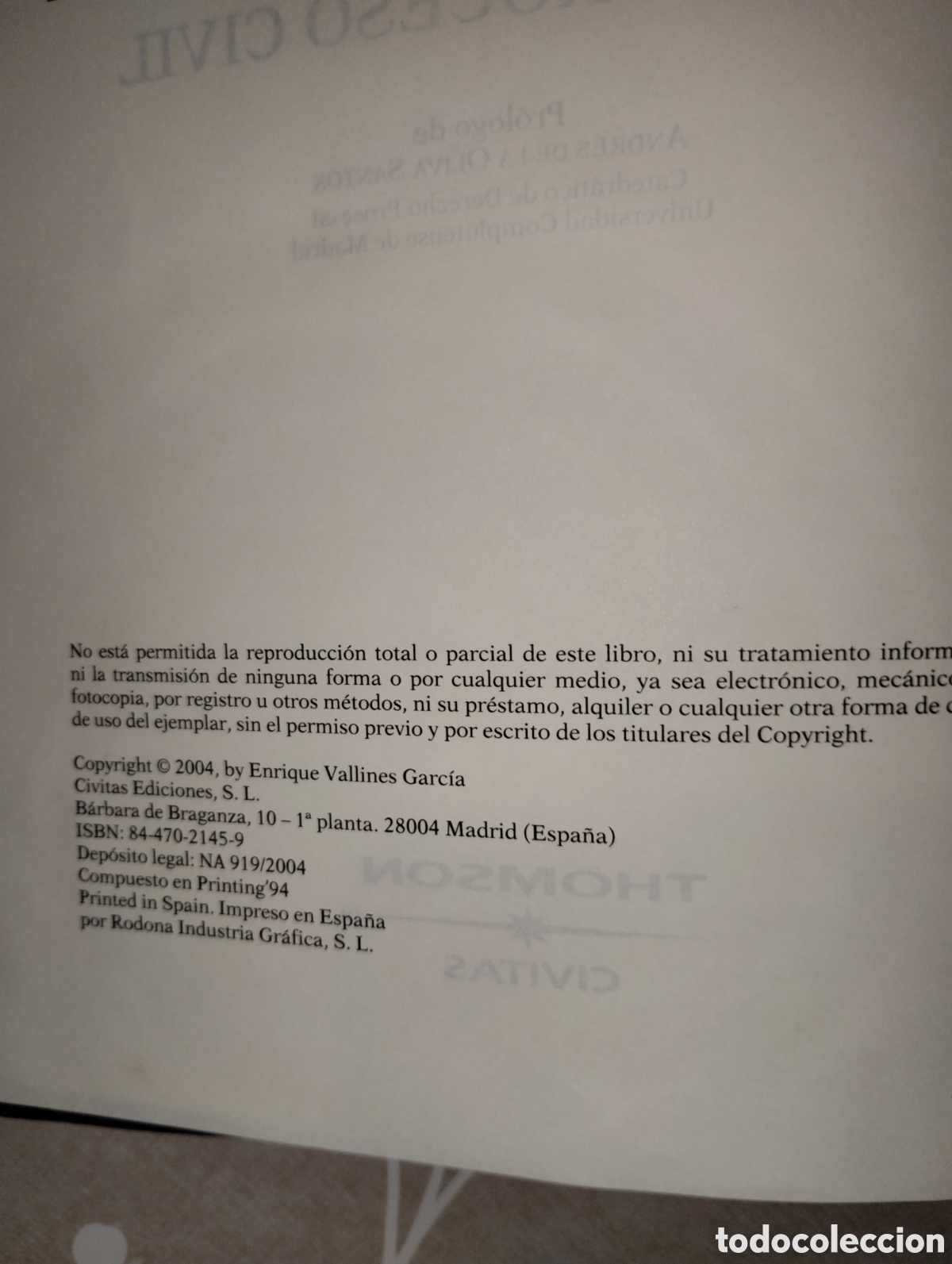 Libros de segunda mano: LA PRECLUSI&Oacute;N EN EL PROCESO CIVI - Foto 7