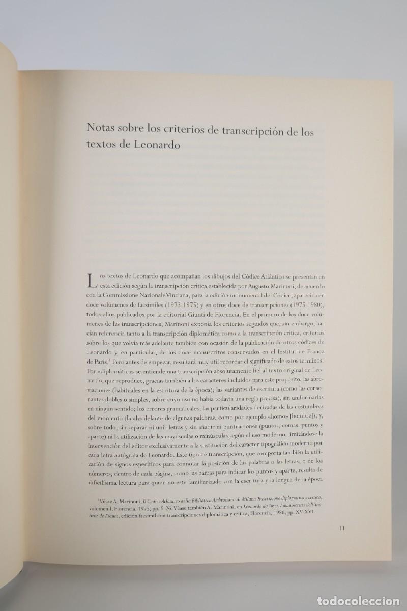 Libros de segunda mano: Leonardo Da Vinci, El c&oacute;dice Atl&aacute;ntio - Volumen 1, l&aacute;minas 1-72 - Ediciones Folio 2007 - Foto 6