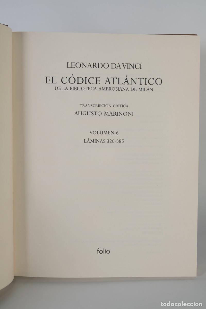 Libros de segunda mano: Leonardo Da Vinci, El c&oacute;dice atl&aacute;ntico - Volumen 6, l&aacute;minas 326-385 - Ediciones Folio, 2007 - Foto 5