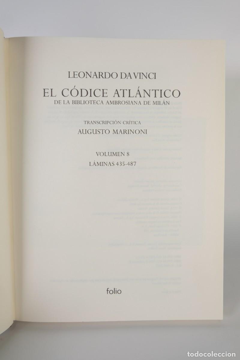 Libros de segunda mano: Leonardo Da Vinci, El c&oacute;dice atl&aacute;ntico - Volumen 8, l&aacute;minas 435-487 - Ediciones Folio, 2007 - Foto 5