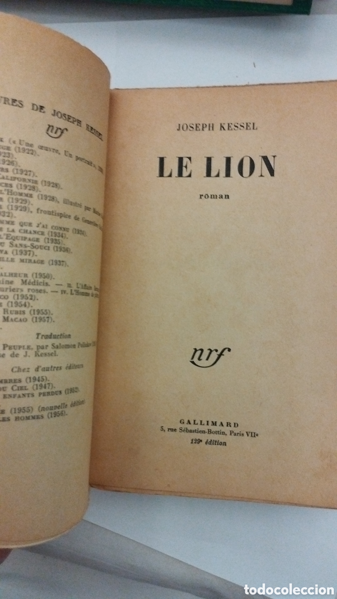 Libros de segunda mano: LE LION. Joseph Kessel 1958 - Foto 3