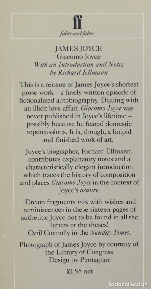 Libros de segunda mano: GIACOMO JOYCE - James JOYCE - Foto 2
