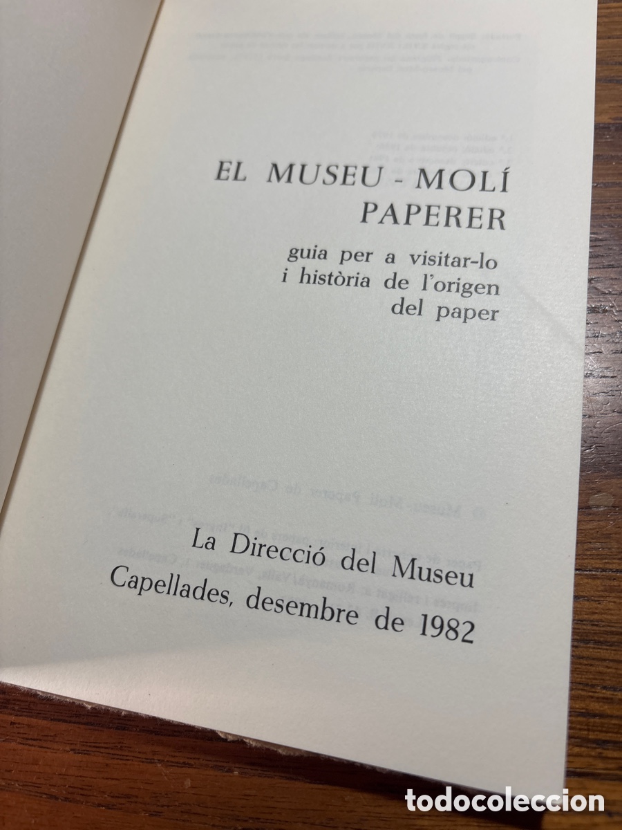 Libros de segunda mano: libro - MUSEU - MOL&Iacute; PAPERER CAPELLADES 1982 MUSEO DEL PAPEL - Foto 3