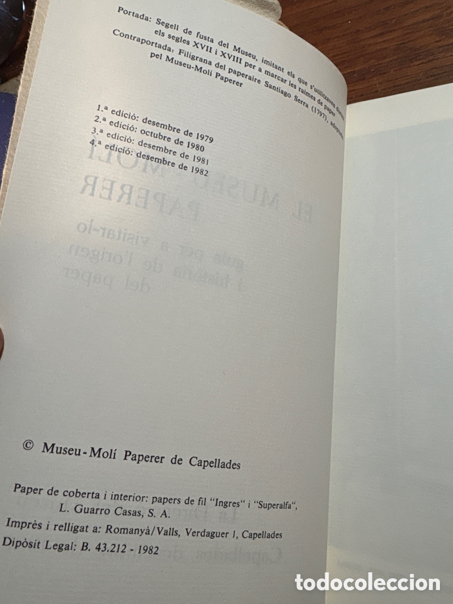 Libros de segunda mano: libro - MUSEU - MOL&Iacute; PAPERER CAPELLADES 1982 MUSEO DEL PAPEL - Foto 4