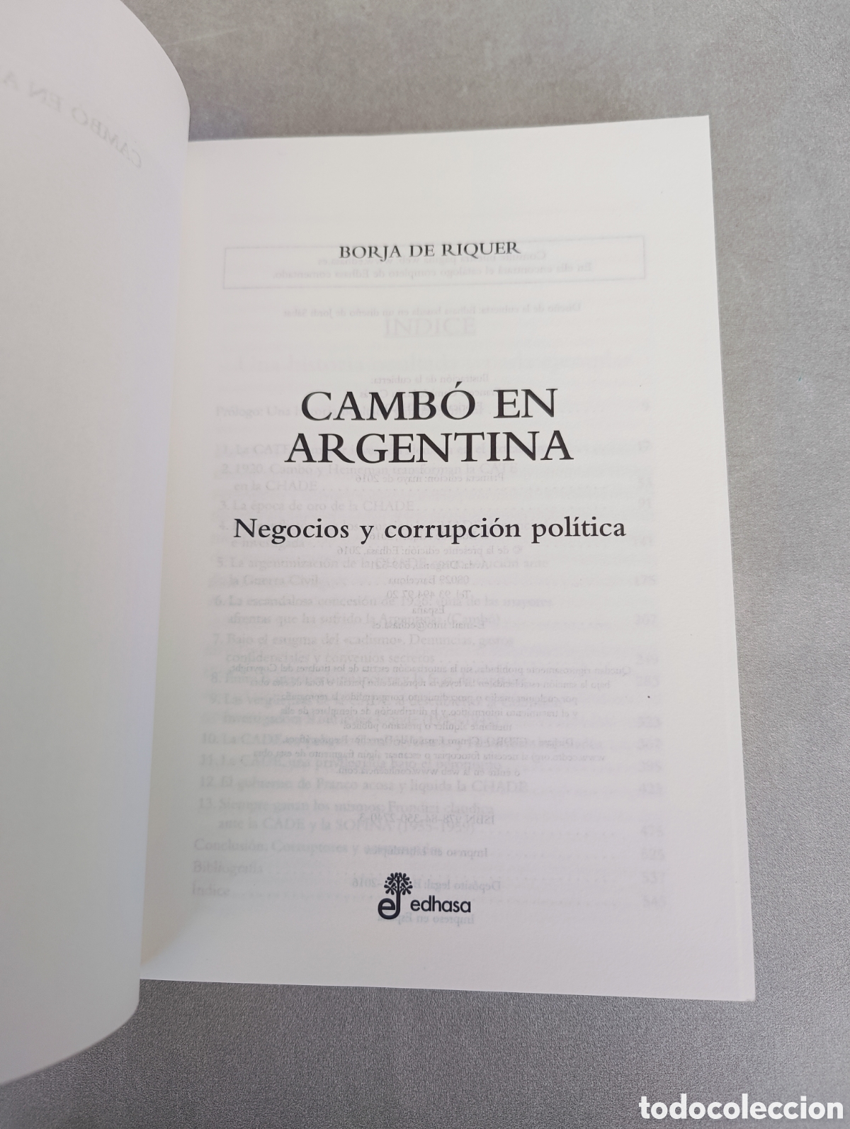 Libros de segunda mano: Camb&oacute; en Argentina. Borja de Riquer. - Foto 5