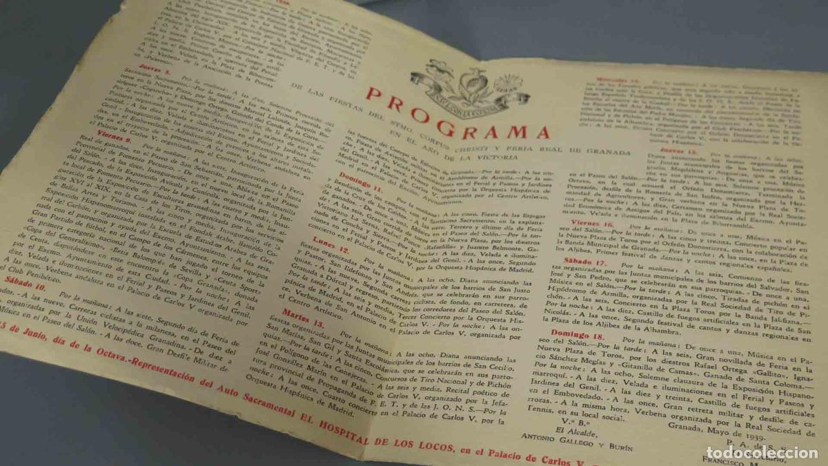 Libros de segunda mano: PROGRAMA. CORPUS CHRISTI. GRANADA. 1939 - Foto 2