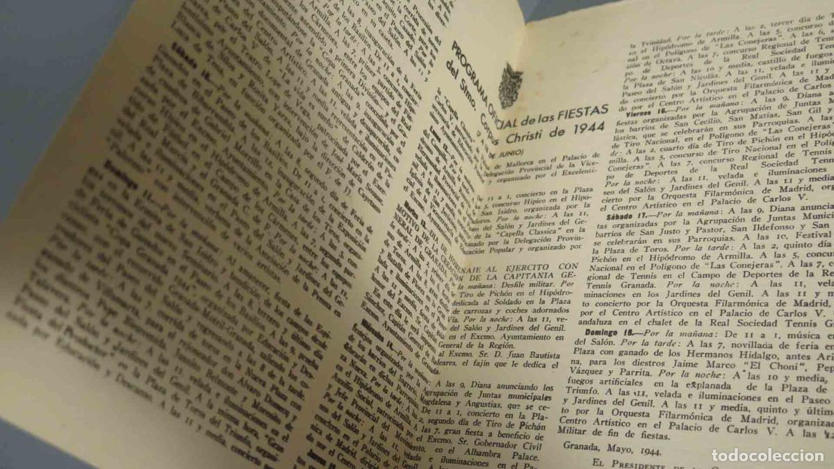 Libros de segunda mano: PROGRAMA. CORPUS CHRISTI. GRANADA. 1944 - Foto 2