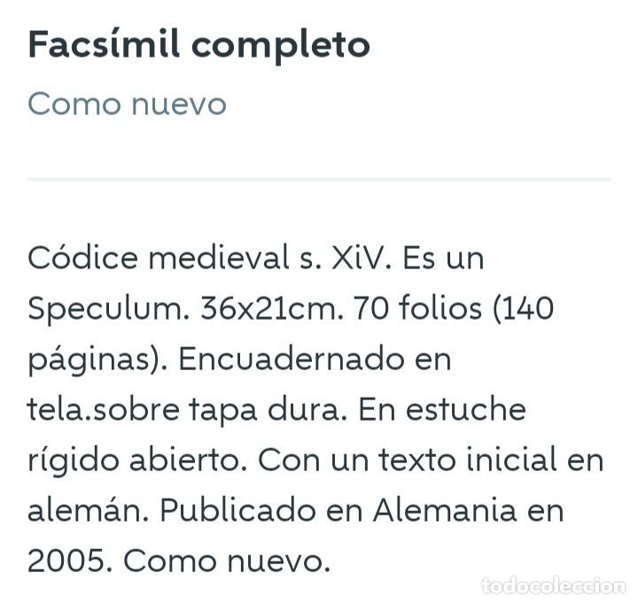 Libros de segunda mano: Facs&iacute;mil del Speculum - Foto 7