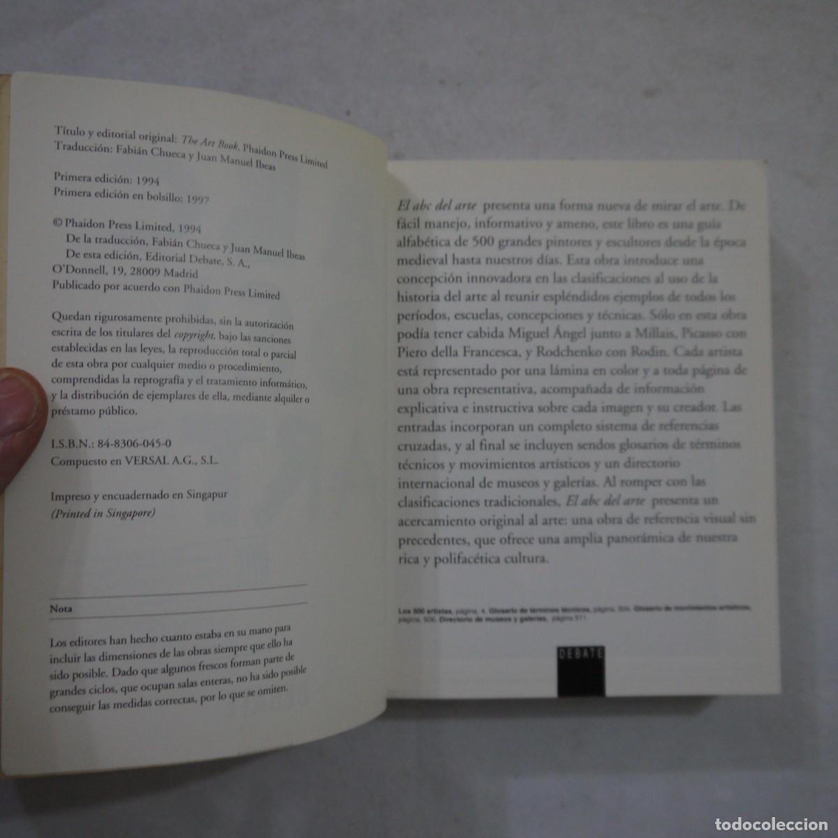 Libros de segunda mano: EL ABC DEL ARTE - DEBATE - 1997 - 1.&ordf; EDICI&Oacute;N - Foto 3