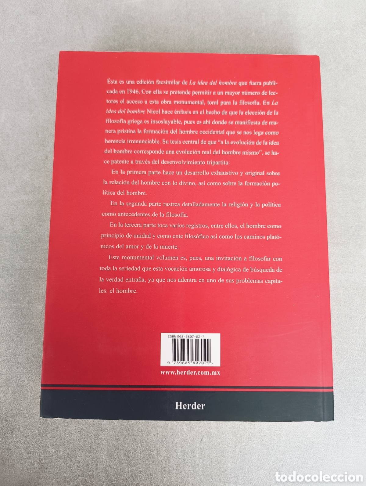 Libros de segunda mano: La idea del hombre. Eduardo Nicol. - Foto 4