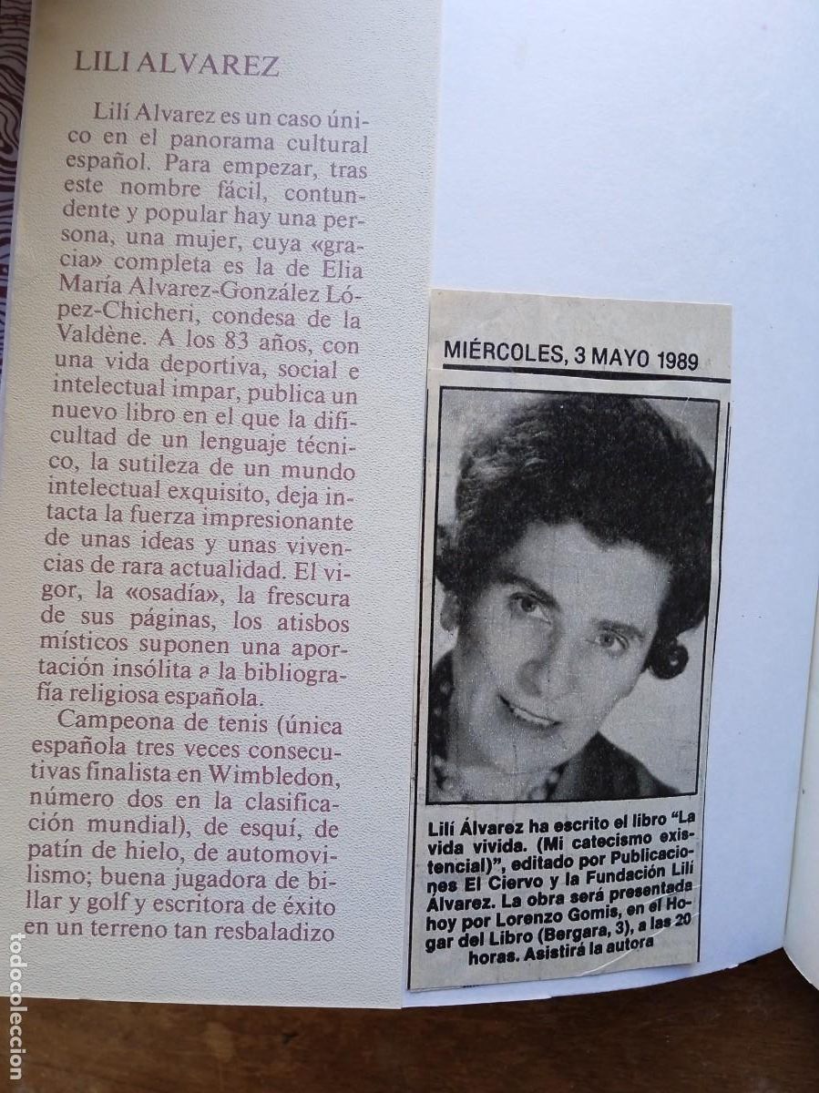 Libros de segunda mano: Lili &Aacute;lvarez la vida vivida, dedicado - Foto 2