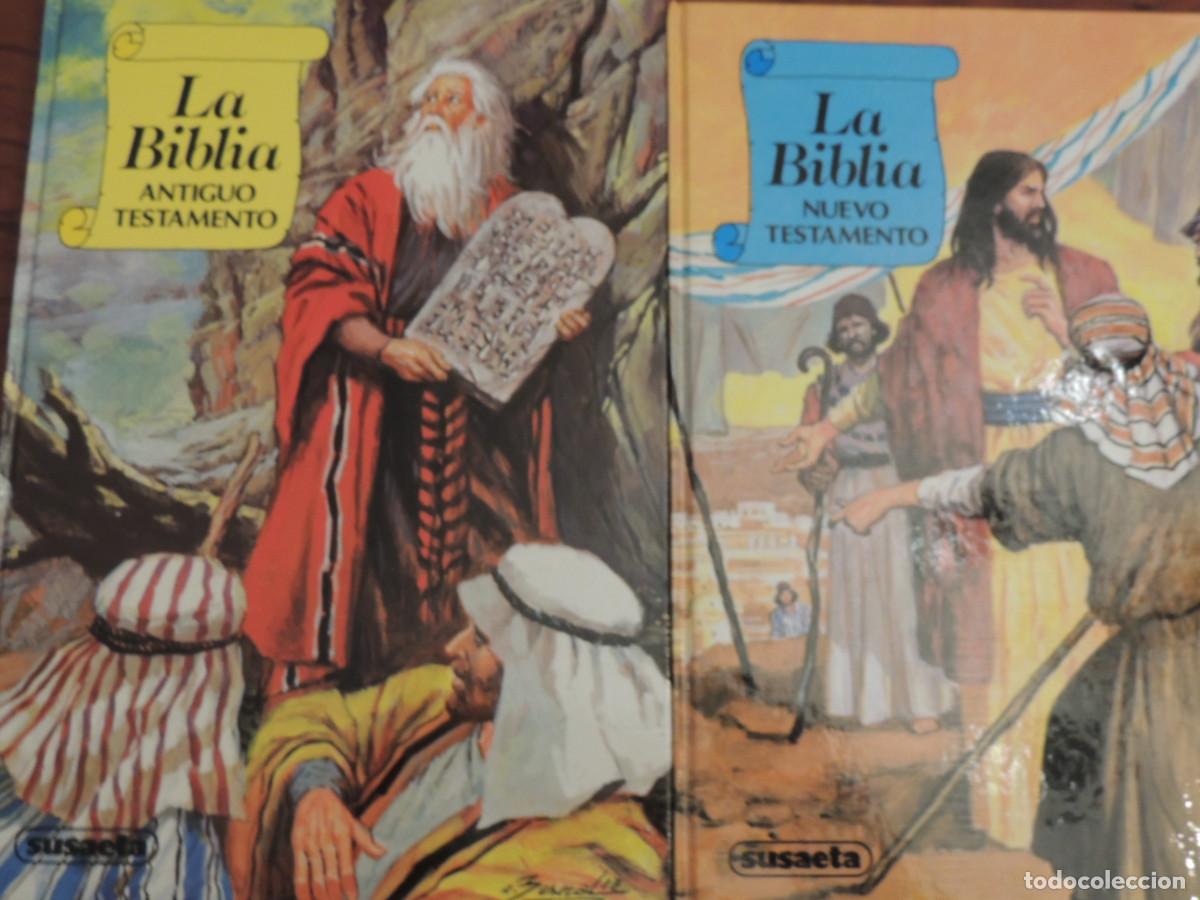 Libros de segunda mano: LA BIBLIA PARA LOS MAS, JOVENES ILUSTRADA, ANTIGUO Y NUEVO TESTAMENTO,CARTON 2 VOL.1987,ESTUCHADA