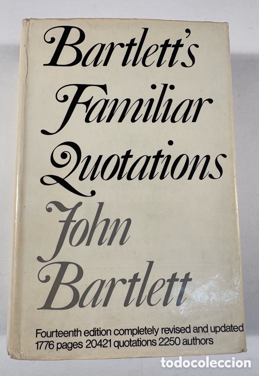Libros de segunda mano: Bartletts Familiar Quotations. John Bartlett. Hard back, 1968. Macmillan. - Foto 2