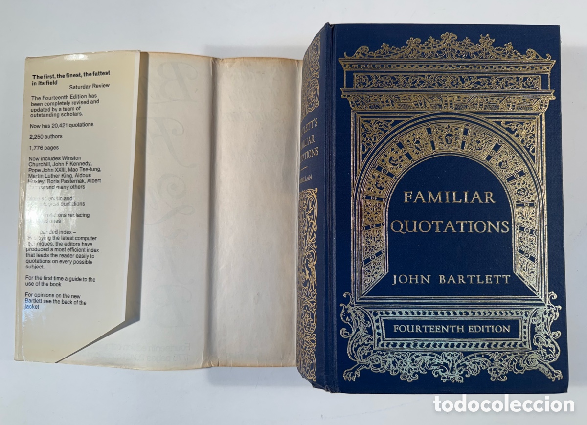 Libros de segunda mano: Bartletts Familiar Quotations. John Bartlett. Hard back, 1968. Macmillan. - Foto 5