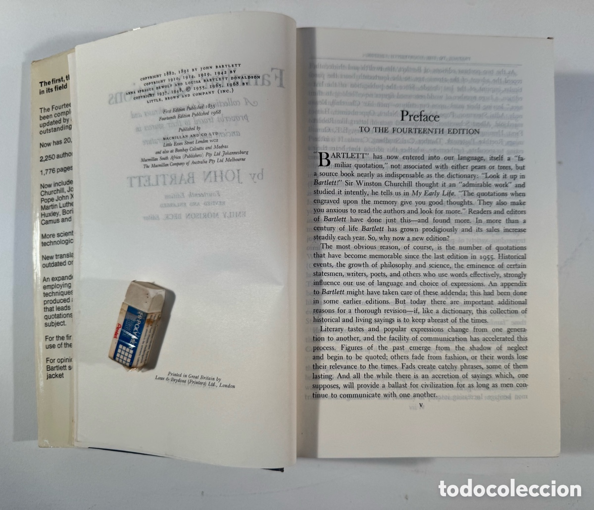Libros de segunda mano: Bartletts Familiar Quotations. John Bartlett. Hard back, 1968. Macmillan. - Foto 10