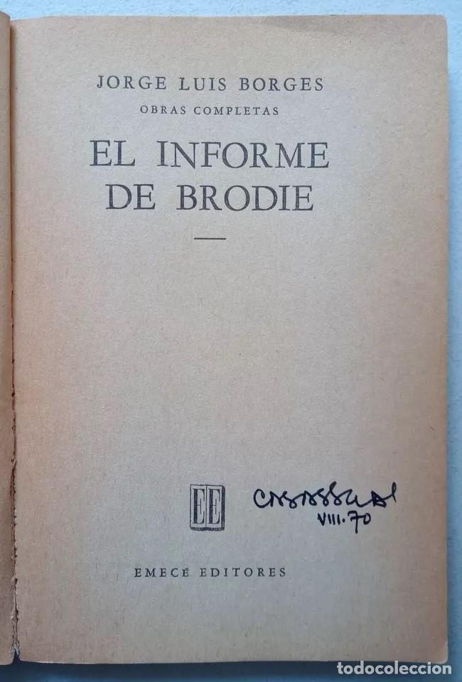 Libros de segunda mano: Borges, Jorge Luis - El Informe de Brodie - Primera Edici&oacute;n - (1970) - Foto 2