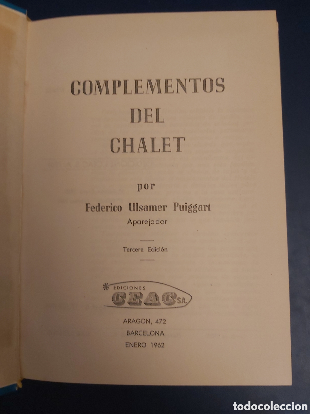 Libros de segunda mano: QUELA LIBRO. COMPLEMENTOS DEL CHALET CEAC MONOGRAFIAS SOBRE CONSTRUCCI&Oacute;N 1961 - Foto 4