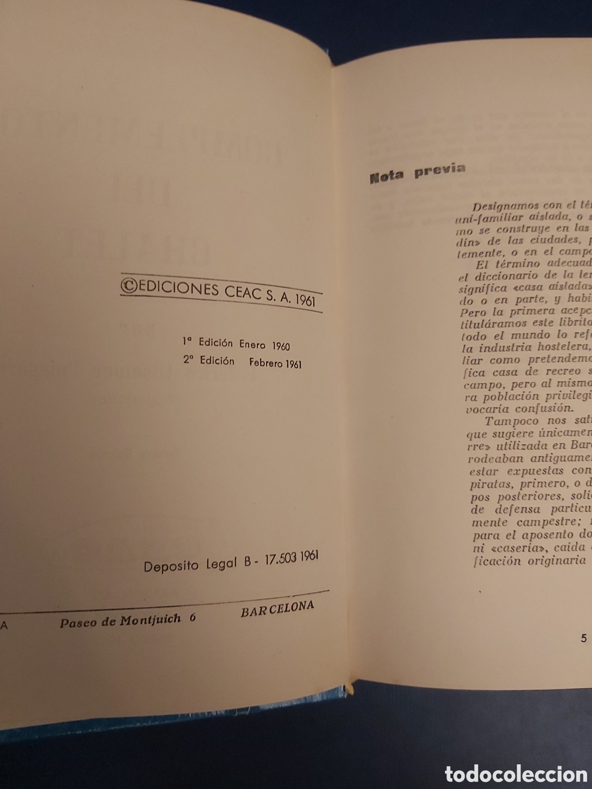 Libros de segunda mano: QUELA LIBRO. COMPLEMENTOS DEL CHALET CEAC MONOGRAFIAS SOBRE CONSTRUCCI&Oacute;N 1961 - Foto 5