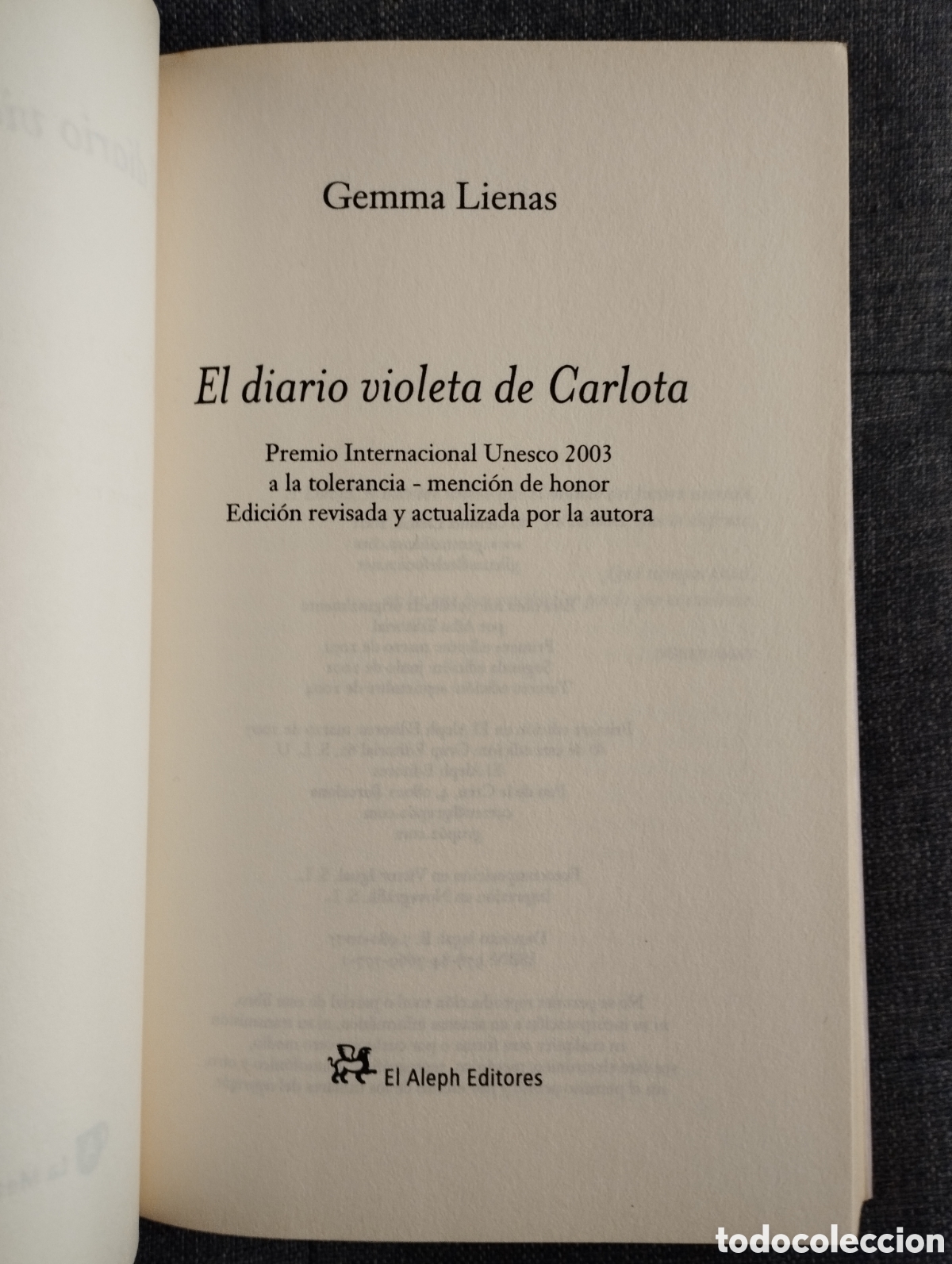 Libros de segunda mano: EL DIARIO VIOLETA DE CARLOTA (GEMMA LIENAS) - Foto 2