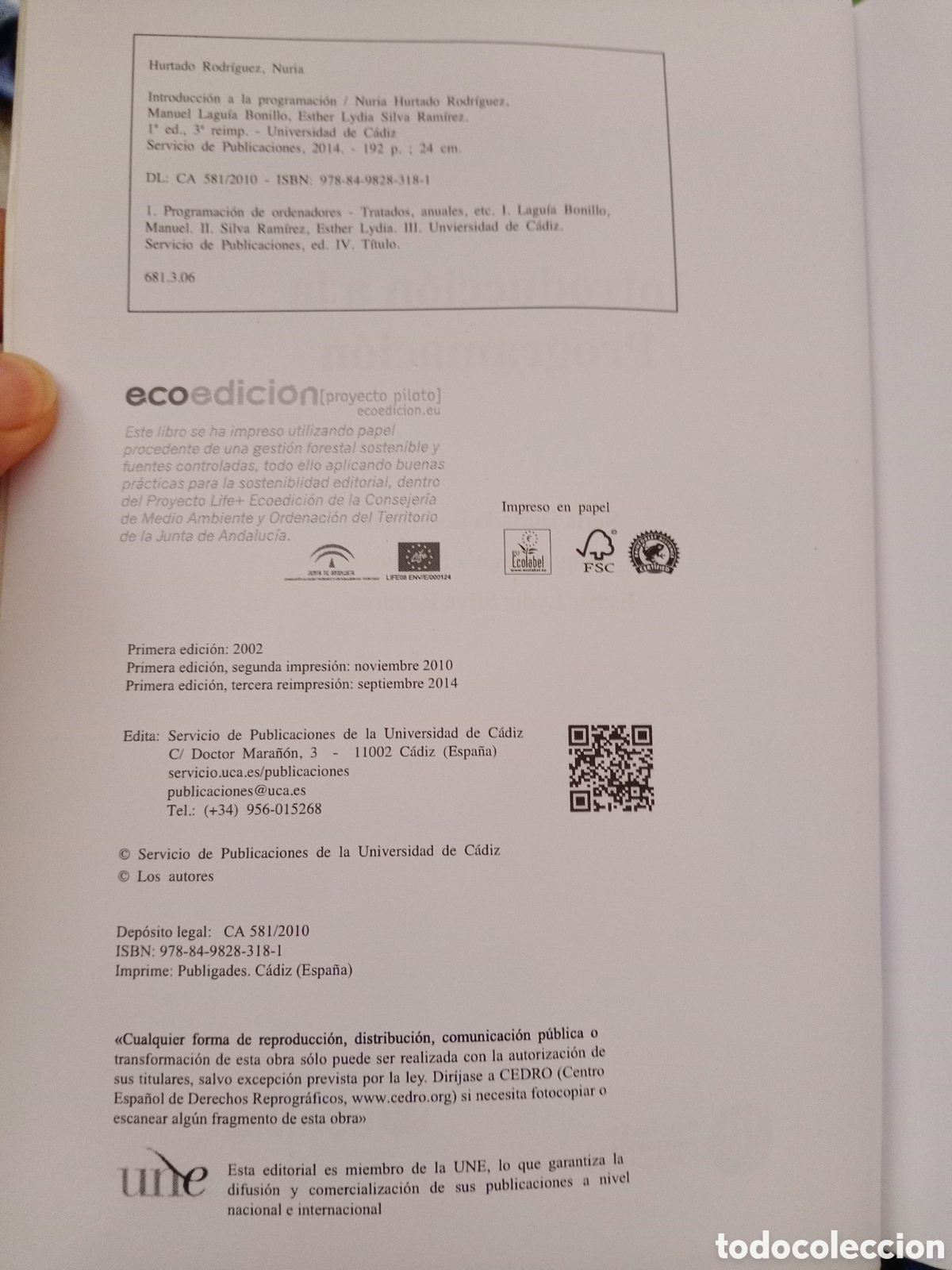Libros de segunda mano: Introducci&oacute;n a la programaci&oacute;n -Inform&aacute;tica -UCA-Nuria Hurtado-Manuel Laguia-Esther L.Silva - Foto 4