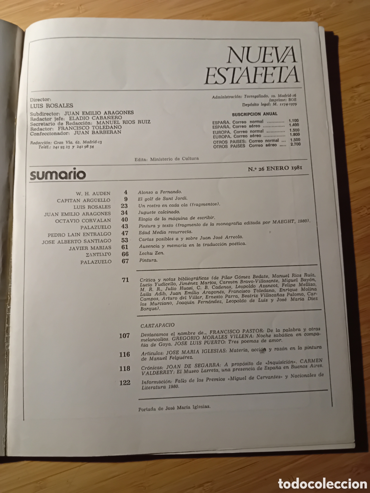 Libros de segunda mano: Nueva estafeta n&ordm;26 enero 1981 - Foto 2