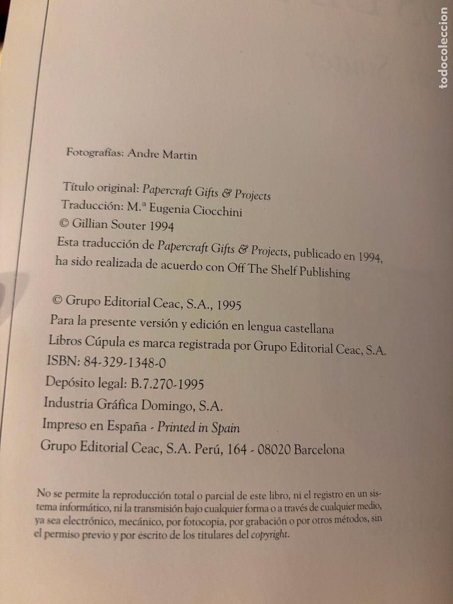 Libros de segunda mano: C&oacute;mo hacer regalos y objetos de papel. Gillian Souter. - Foto 4