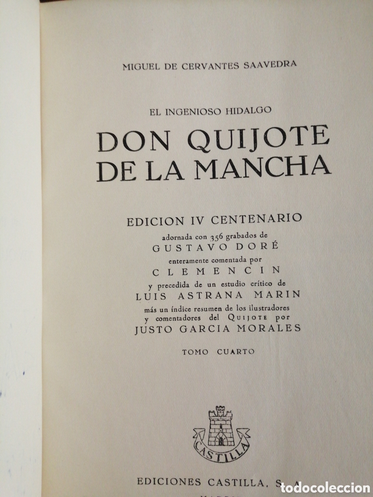 Libros de segunda mano: Cuatro tomos CERVANTES DON QUIJOTE DE LA MANCHA - Foto 11