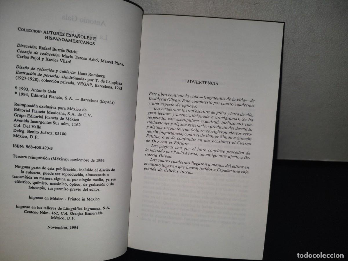 Libros de segunda mano: 137- LA PASI&Oacute;N TURCA - ANTONIO GALA - 1994 - Foto 6