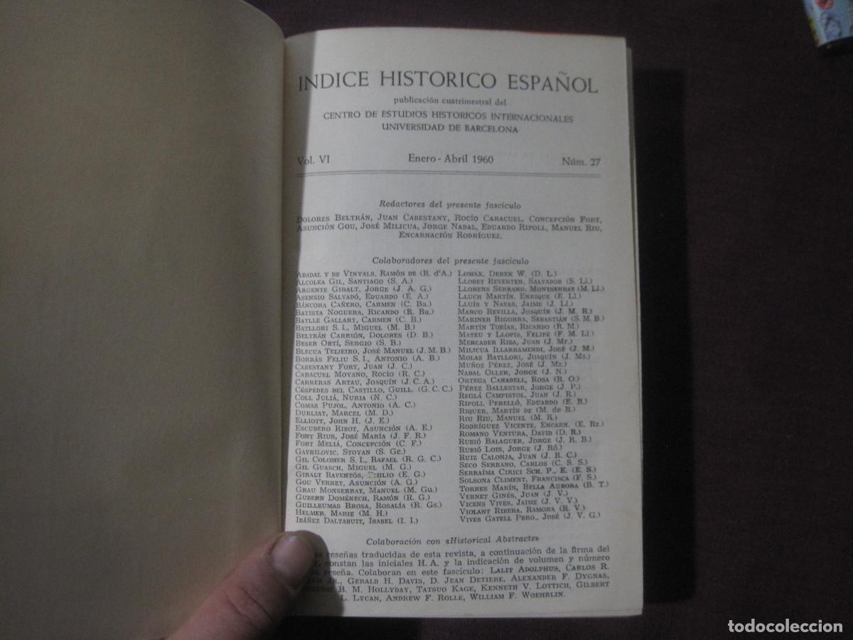 Libros de segunda mano: Indice hist&oacute;rico espa&ntilde;ol - Vol. VI 1960 - Foto 1