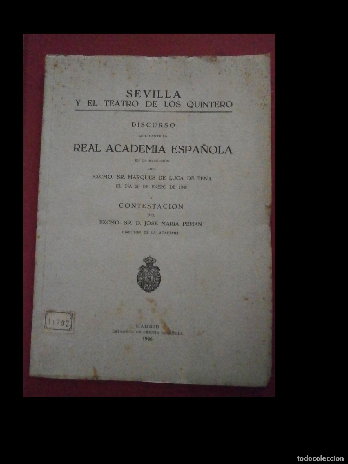 Gebrauchte B&uuml;cher: Sevilla y el Teatro de los Quinteros.. Marques de Luca de Tena