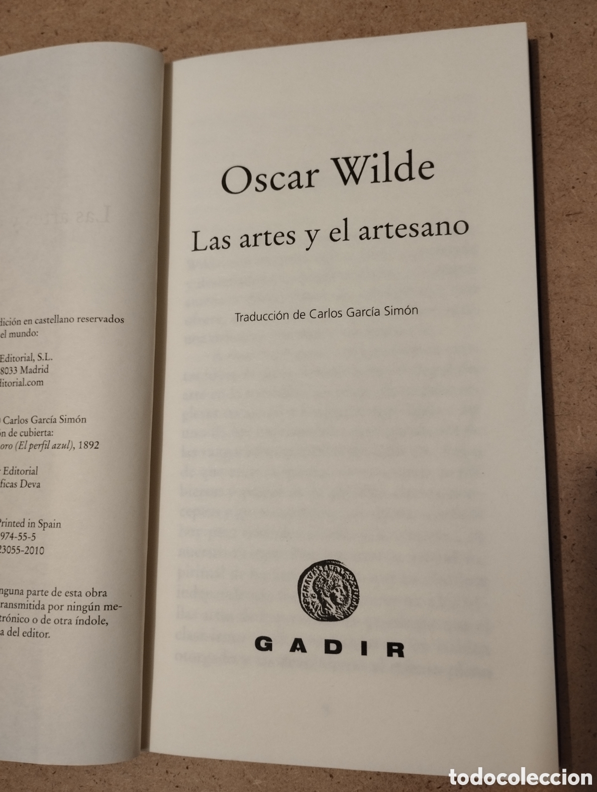 Libros de segunda mano: LAS ARTES Y EL ARTESANO (OSCAR WILDE) - Foto 2