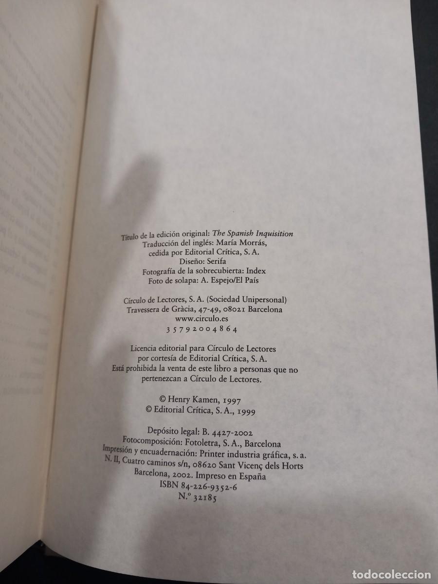Libros de segunda mano: Libro La inquisici&oacute;n Espa&ntilde;ola | Henry Kamen| 2002 - Foto 3