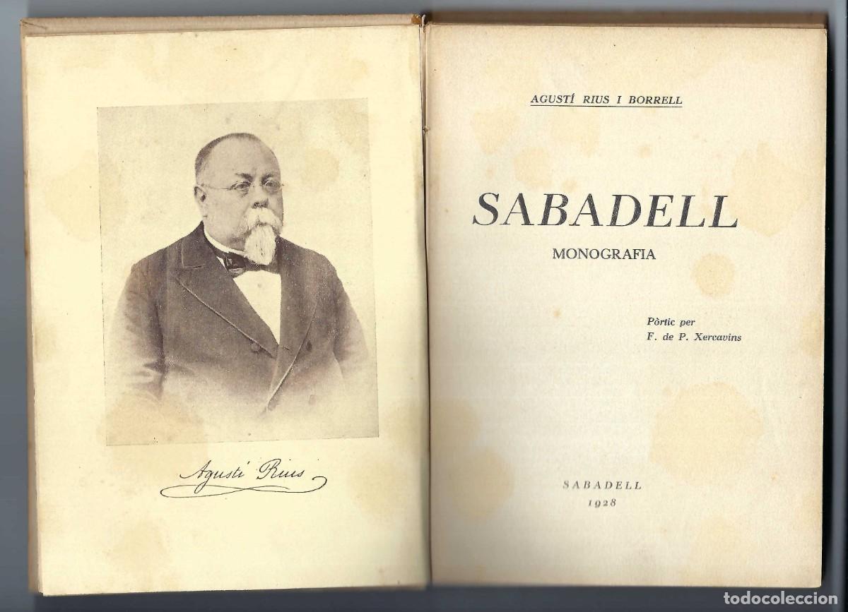 Libros de segunda mano: SABADELL MONOGRAF&Iacute;A. AGUST&Iacute; RIUS I BORRELL. 1929 - Foto 5