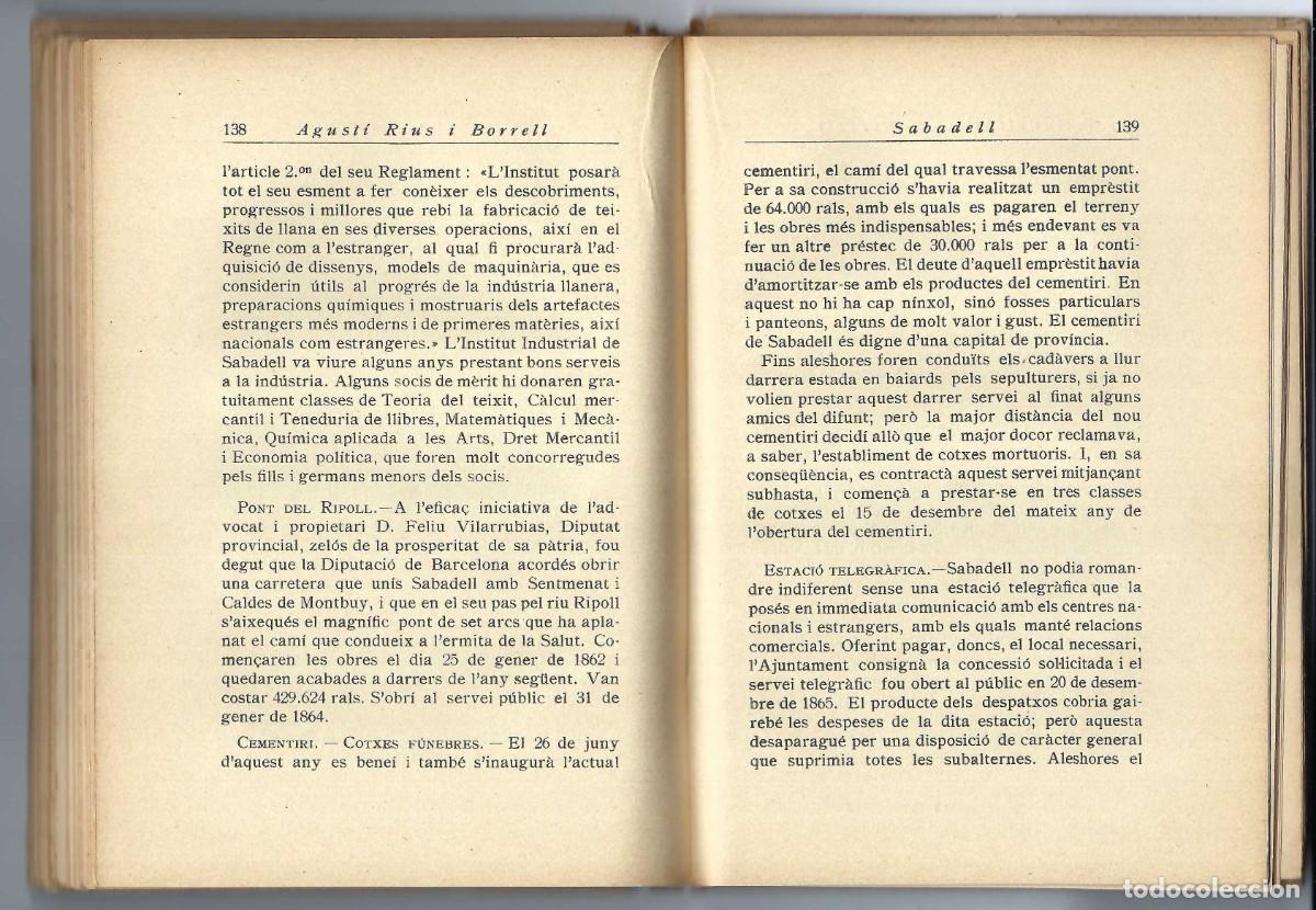 Libros de segunda mano: SABADELL MONOGRAF&Iacute;A. AGUST&Iacute; RIUS I BORRELL. 1929 - Foto 8