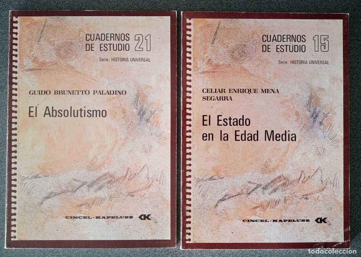 Libros de segunda mano: Lote libros Cuadernos De Estudio Historia Universal El Estado En La Edad Media El Absolutismo
