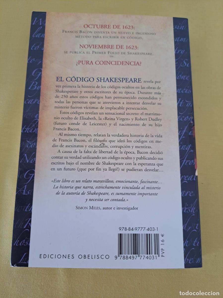Libros de segunda mano: VIRGINIA M. FELLOWS - EL C&Oacute;DIGO SHAKESPEARE - EDICIONES OBELISCO 2007 - Foto 4