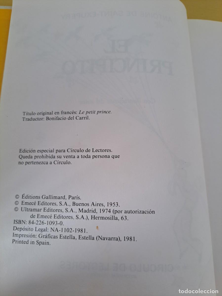 Libros de segunda mano: ANTOINE DE SAINT - EL PRINCIPITO - CIRCULO DE LECTORES 1981 - Foto 3