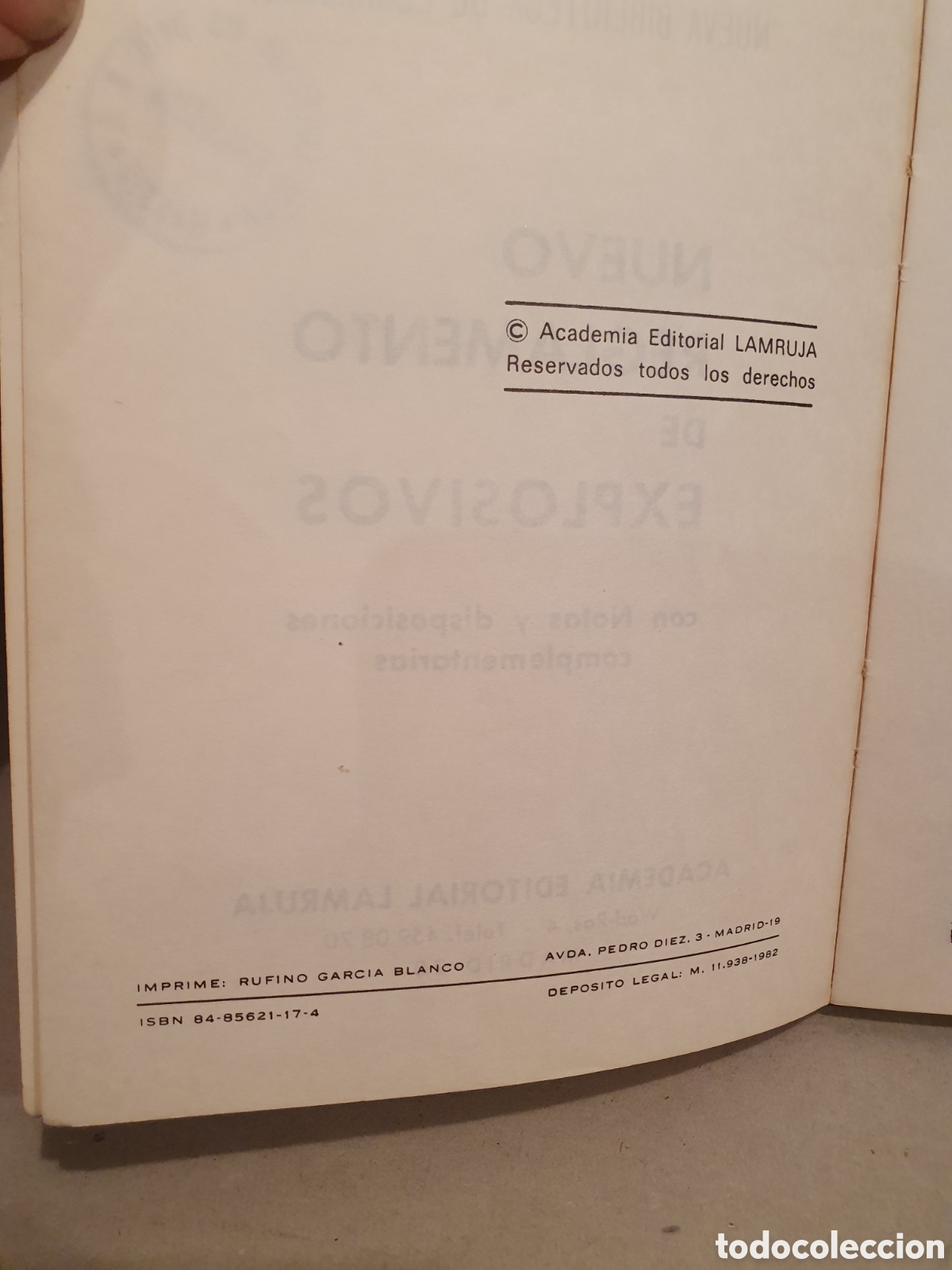 Libros de segunda mano: NUEVO REGLAMENTO DE EXPLOSIVOS. EDITORIAL LAMRUJA. MADRID 1982. - Foto 3