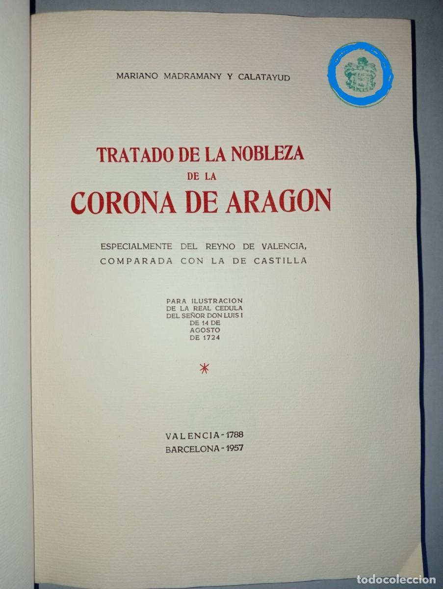 Libros de segunda mano: TRATADO DE LA NOBLEZA DE LA CORONA DE ARAG&Oacute;N - Foto 2