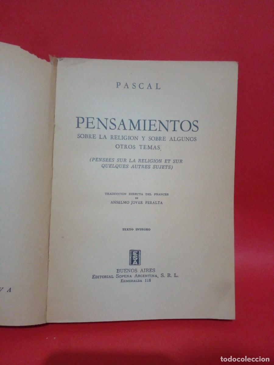 Libros de segunda mano: PASCAL-PENSAMIENTOS-1946 - Foto 2