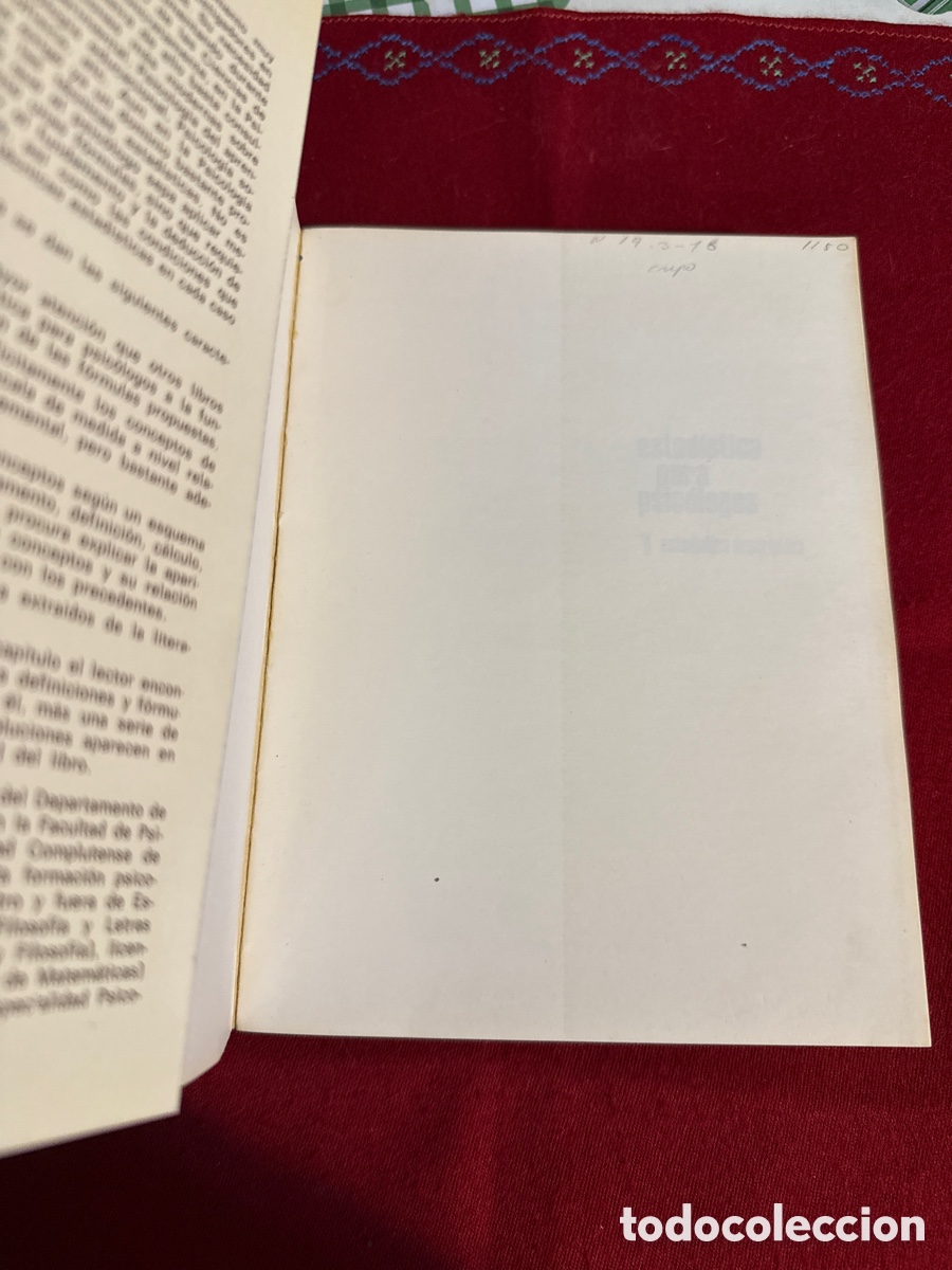 Libros de segunda mano: Estad&iacute;stica para psic&oacute;logos. Estad&iacute;stica descriptiva. Jes&uacute;s Am&oacute;n. - Foto 4