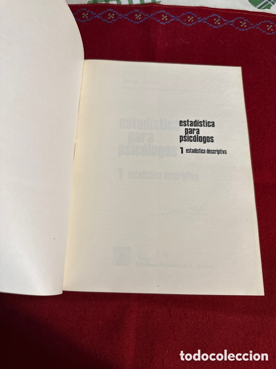 Libros de segunda mano: Estad&iacute;stica para psic&oacute;logos. Estad&iacute;stica descriptiva. Jes&uacute;s Am&oacute;n. - Foto 5