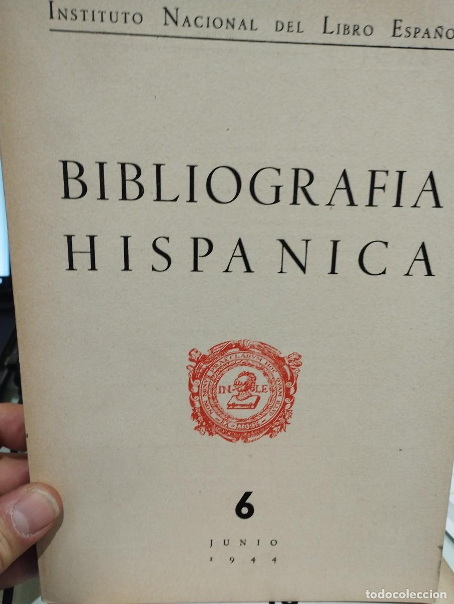 Libros de segunda mano: Bibliograf&iacute;a Hisp&aacute;nica. N. 6 junio. 1944 - Foto 1