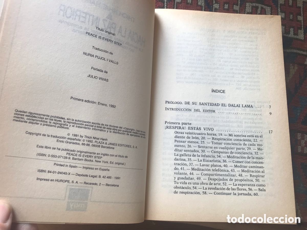 Libros de segunda mano: Hacia la paz interior. Thich Nhat Hanh. Plaza & Jan&eacute;s - Foto 5