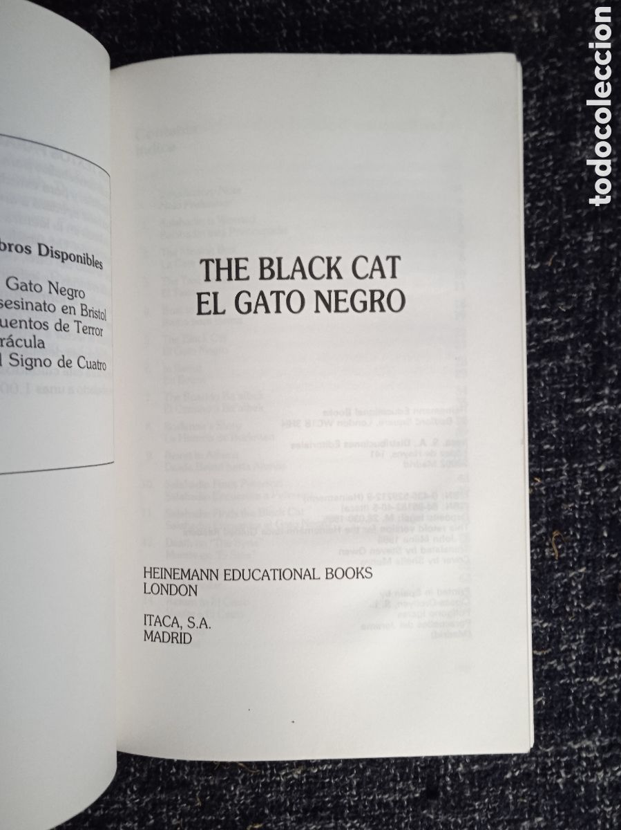 Libros de segunda mano: EL GATO NEGRO - THE BLACK CAT / JOHN MILNE -BILING&Uuml;E - Foto 2