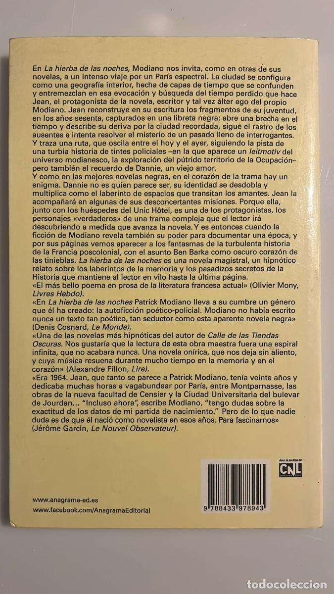 Libros de segunda mano: LA HIERBA DE LAS NOCHES. PATRICK MODIANO - Foto 2