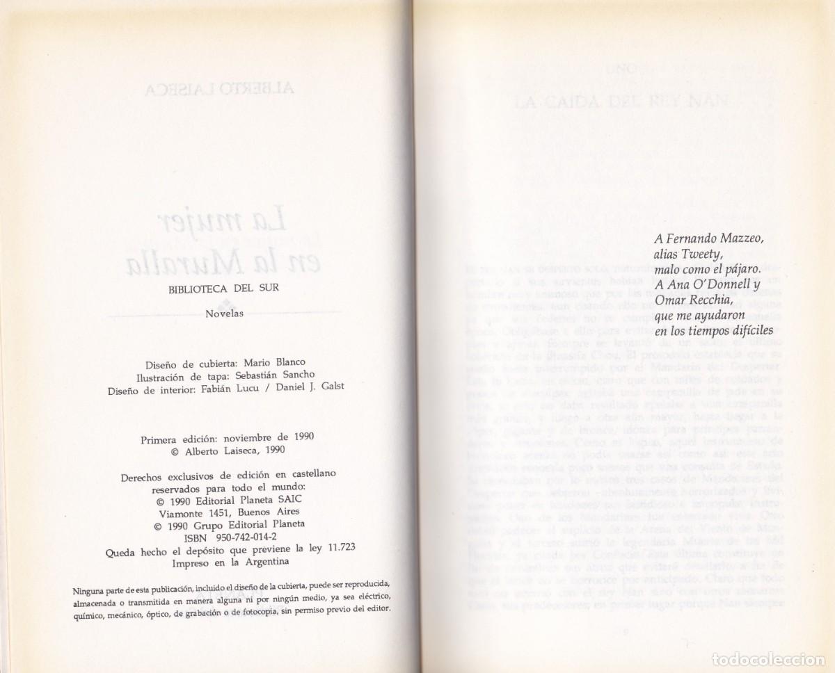 Libros de segunda mano: La mujer en la Muralla. Alberto Laiseca. Planeta. Biblioteca del Sur. - Foto 3