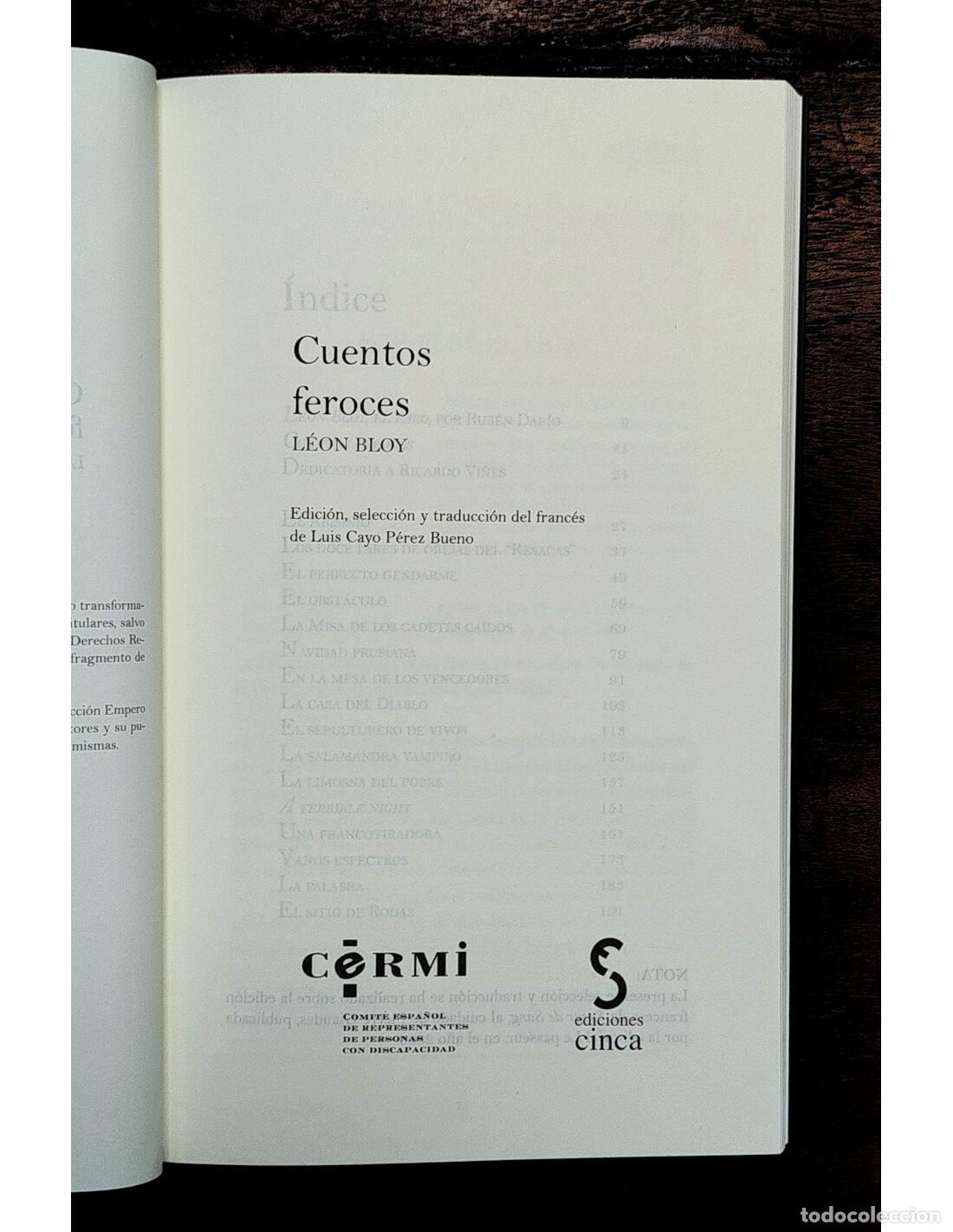 Libros de segunda mano: CUENTOS FEROCES. BLOY, L&eacute;on. Cinca. 2015. - Foto 2