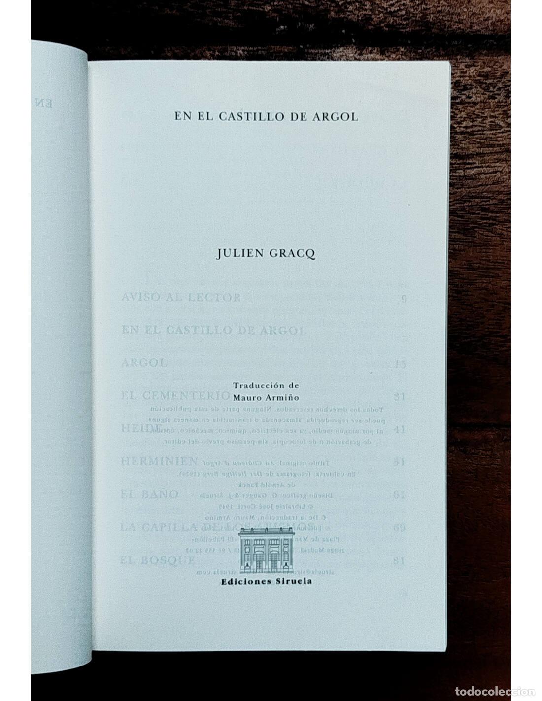 Libros de segunda mano: EN EL CASTILLO DE ARGOL. GRACQ, Julien. Siruela. 2003. - Foto 2